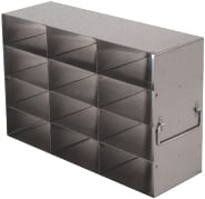 Stainless Steel Upright Freezer Rack for 25-Place Slide Boxes | 12 Boxes Total | 11.1" (L) x 6.2" (H)