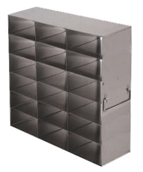 Stainless Steel Upright Freezer Rack for 25-Place Slide Boxes | 18 Boxes Total | 11.1" (L) x 9.2" (H)