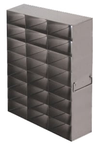 Stainless Steel Upright Freezer Rack for 25-Place Slide Boxes | 24 Boxes Total | 11.1" (L) x 12.2" (H)