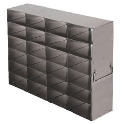 Stainless Steel Upright Freezer Rack for 25-Place Slide Boxes | 24 Boxes Total | 14.8" (L) x 9.2" (H)