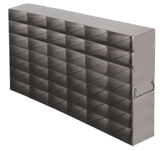 Stainless Steel Upright Freezer Rack for 25-Place Slide Boxes | 42 Boxes Total | 22.2" (L) x 10.7" (H)