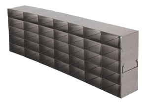 Stainless Steel Upright Freezer Rack for 25-Place Slide Boxes | 35 Boxes Total | 25.9" (L) x 7.7" (H)