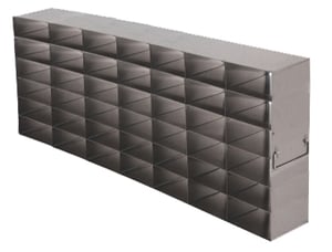 Stainless Steel Upright Freezer Rack for 25-Place Slide Boxes | 42 Boxes Total | 25.9" (L) x 9.2" (H)
