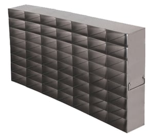Stainless Steel Upright Freezer Rack for 25-Place Slide Boxes | 56 Boxes Total | 25.9" (L) x 12.2" (H)