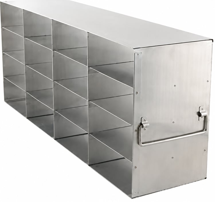 Upright Freezer Rack for Standard 2″ Boxes- Rack Only (4 Boxes Deep x 4 Boxes High)