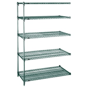 Metro Super Adjustable 2 Super Erecta® Shelves- 48" (W) x 24" (D)- 5 Shelves- Add-On Unit - Microban