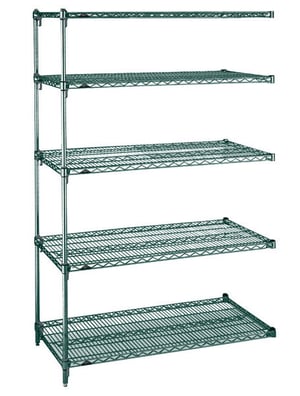 Metro Super Adjustable 2 Super Erecta® Shelves- 72" (W) x 24" (D)- 5 Shelves- Add-On Unit - Microban