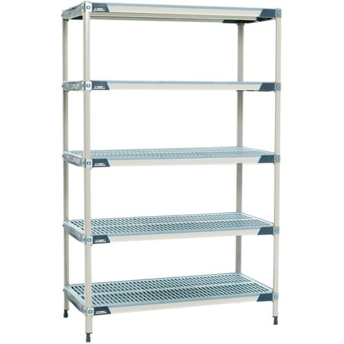 MetroMax® Polymer Shelving Unit- 24" (W) x 24" (D) - 5 Shelves - Starter Unit