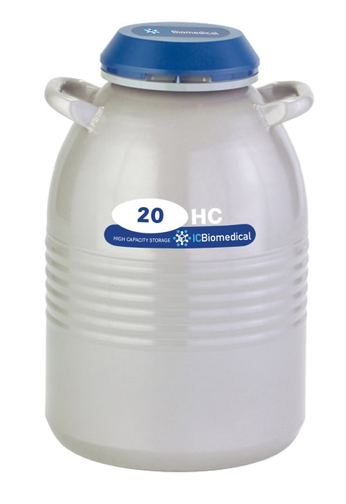 IC Biomedical HC20 Series Liquid Nitrogen Freezer with (6) 11" Canisters (Capacity: 684 x 2.0 ml vials)