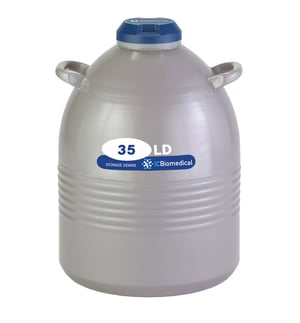 LD35 Aluminum Cryogenic Dewar from IC Biomedical 35 liter LN2 capacity