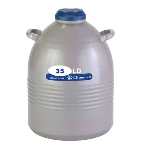 LD35 Aluminum Cryogenic Dewar from IC Biomedical 35 liter LN2 capacity
