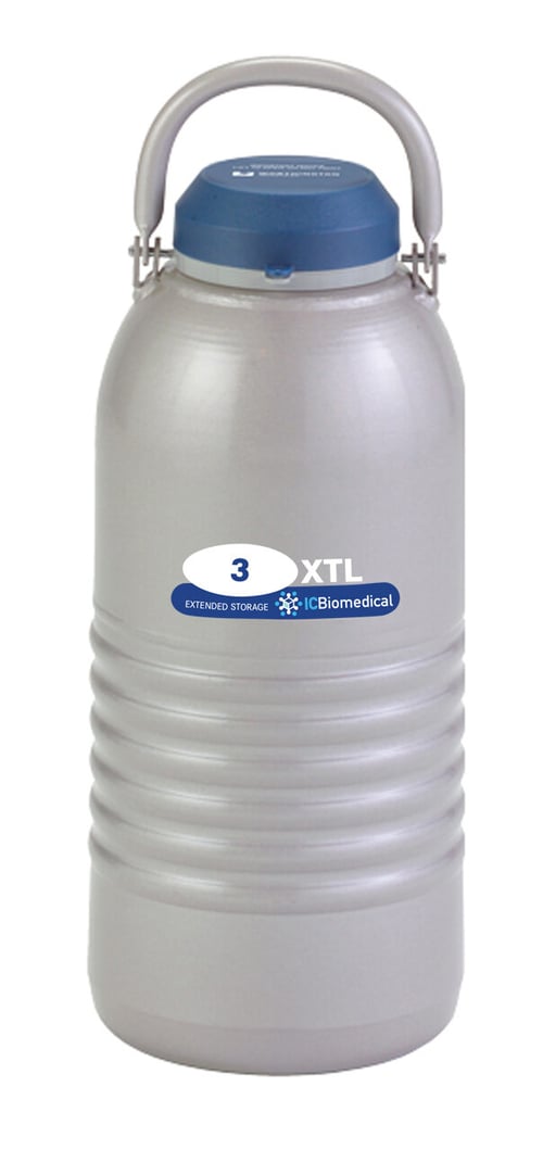 IC Biomedical XTL3 Cryogenic Sample Storage Freezer with (6) 5″ Canisters (Capacity: 750 x 1/2cc Straws)