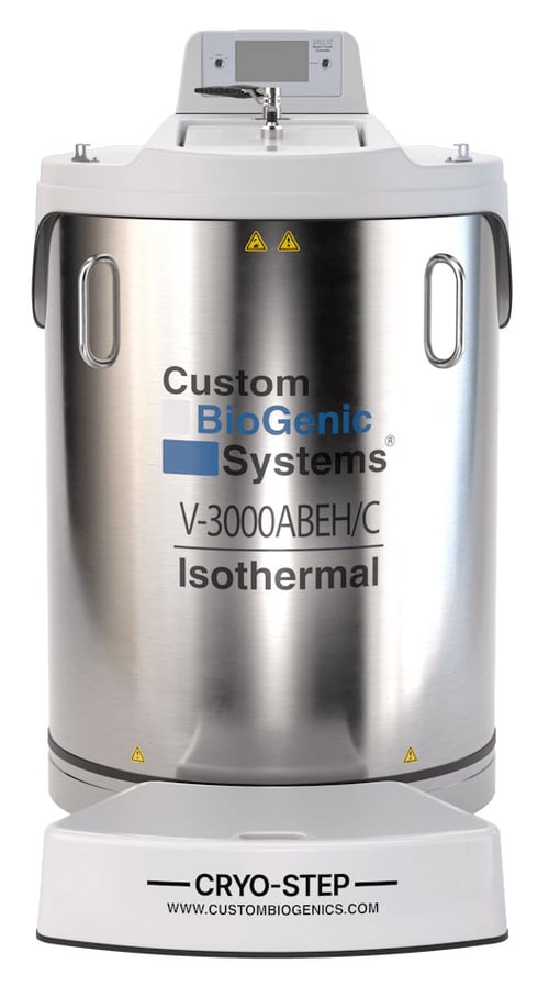 Custom BioGenic Systems V-3000ABEH-C Carousel Isothermal LN2 Freezer (Extended Height) (Capacity: 21,000 x 2.0 ml vials)
