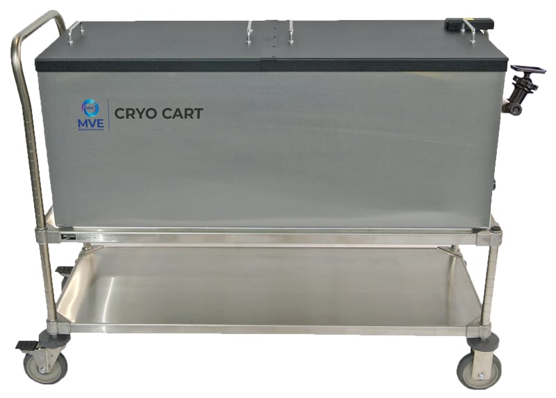 MVE Cryocart Liquid Nitrogen Transport with Temperature Monitor (Capacity: 30 x 2" Cryoboxes) - Image 2