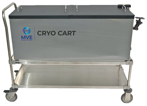 MVE Cryocart Liquid Nitrogen Transport with Temperature Monitor (Capacity: 30 x 2" Cryoboxes)