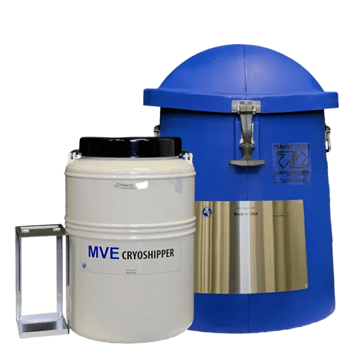 MVE CryoShipper with QWick™ Technology and Blood Bag Rack (Capacity: 10 Blood Bags)