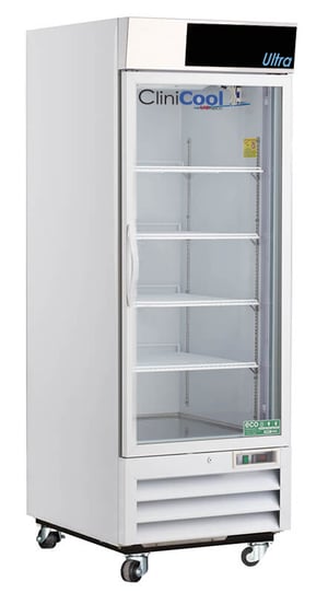 LabRepCo CliniCool© Ultra Series 26 Cu. Ft. Pharmacy/Vaccine Refrigerator with a closed Hinged Glass Door and pull handle