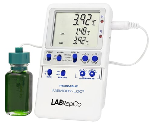 NIST Traceable® Memory-Loc™ Refrigerator/Freezer Data Logging Thermometer for Vaccine Storage (1 Probe)