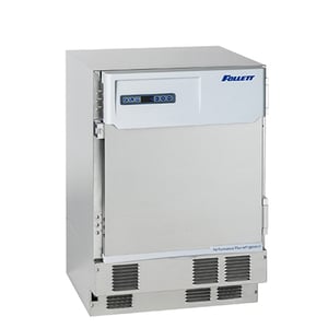 A Follett brand performance plus series undercounter medical refrigerator with a 3.9 cubic foot internal capacity and a stainless steel exterior