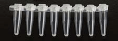 PCR Reaction Strips With Attached Flat Top 0.2 ml (Green)