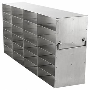 UF-462 stainless steel upright freezer racks that hold 2 inch boxes