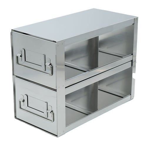Upright Freezer Drawer Racks for Standard 3.75" Boxes- Rack Only- 2 Boxes Deep x 2 Boxes High