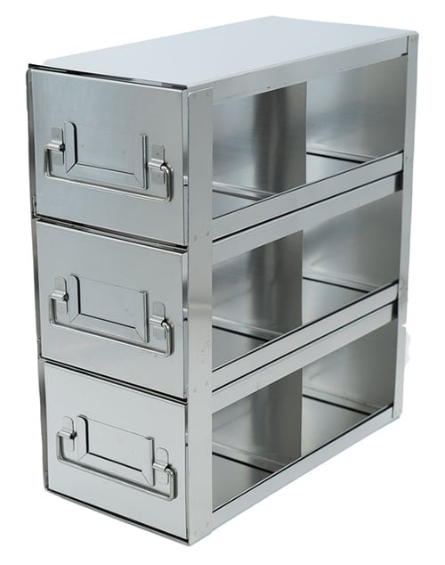 Upright Freezer Drawer Racks for Standard 3.75" Boxes- Rack Only- 2 Boxes Deep x 3 Boxes High