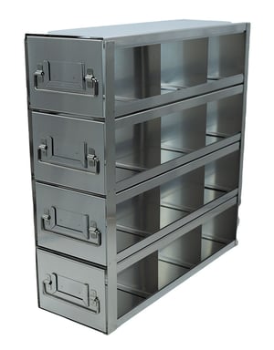 Upright Freezer Drawer Racks for Standard 3.75" Boxes- Rack Only- 3 Boxes Deep x 4 Boxes High