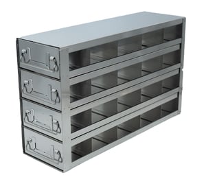 Upright Freezer Drawer Racks for Standard 3.75" Boxes- Rack Only- 5 Boxes Deep x 4 Boxes High
