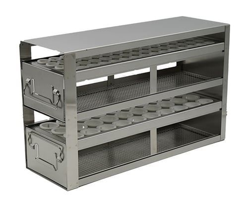 Upright Freezer Drawer Rack for 15ml Centrifuge Tubes - Rack Only (2 Drawers; 120 Tubes)