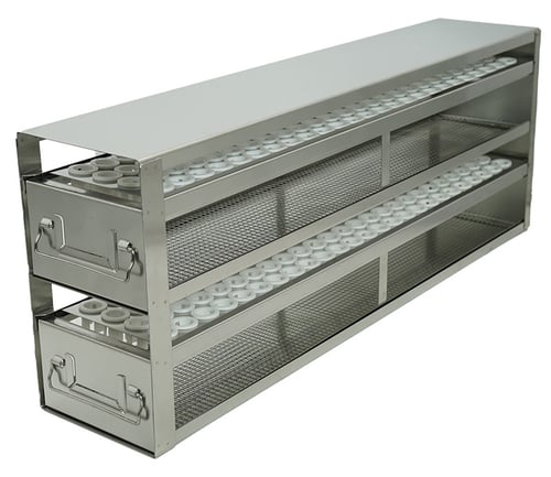 Upright Freezer Drawer Rack for 15ml Centrifuge Tubes - Rack Only (2 Drawer; 200 Tubes)