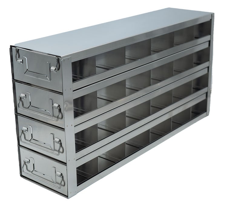 Upright Freezer Drawer Racks for (16) Total 96-Well Matrix Boxes