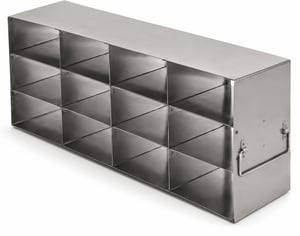 Stainless Steel Upright Freezer Rack for FluidX Boxes & Micronic Racks - 4 Boxes Deep x 3 Boxes High