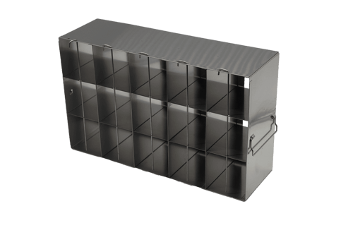 Stainless Steel Upright Freezer Rack for FluidX Boxes & Micronic Racks | 5 Boxes Deep x 3 Boxes High
