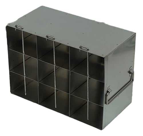 Stainless Steel Upright Freezer Rack for MATRIX Boxes, FluidX Boxes & Micronic Racks - 3 Boxes Deep x 3 Boxes High