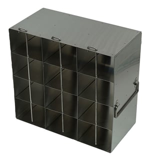 Stainless Steel Upright Freezer Rack for MATRIX Boxes, FluidX Boxes & Micronic Racks - 3 Boxes Deep x 4 Boxes High