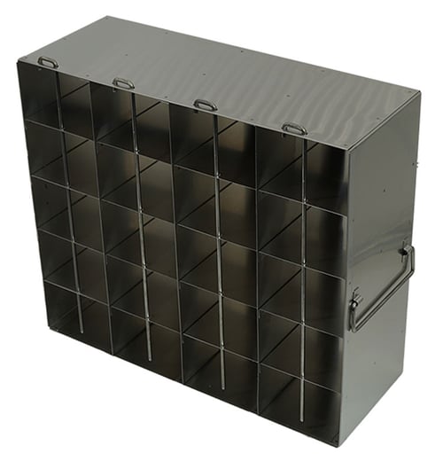 Stainless Steel Upright Freezer Rack for MATRIX Boxes, FluidX Boxes & Micronic Racks - 4 Boxes Deep x 5 Boxes High