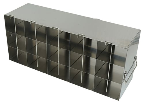 Stainless Steel Upright Freezer Rack for MATRIX Boxes, FluidX Boxes & Micronic Racks - 5 Boxes Deep x 3 Boxes High