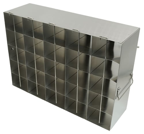 Stainless Steel Upright Freezer Rack for MATRIX Boxes, FluidX Boxes & Micronic Racks - 5 Boxes Deep x 5 Boxes High