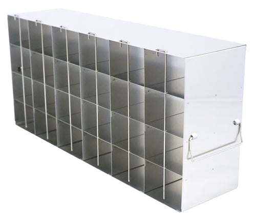 Stainless Steel Upright Freezer Rack for MATRIX Boxes, FluidX Boxes & Micronic Racks - 6 Boxes Deep x 4 Boxes High