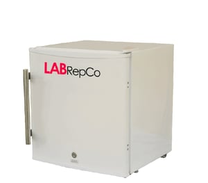 a small laboratory freezer to use on a benchtop that is 1.5 Cu. Ft. in size. Has a closed solid door with a heavy duty pull handle