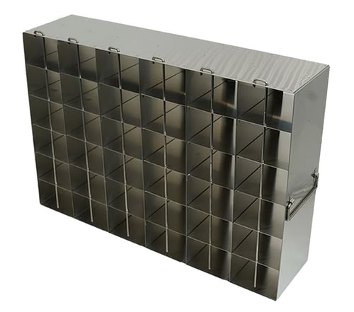 Stainless Steel Upright Freezer Rack for MATRIX Boxes, FluidX Boxes & Micronic Racks - 6 Boxes Deep x 6 Boxes High