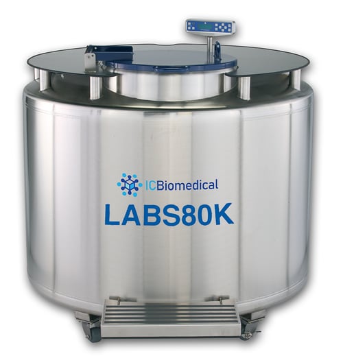 IC Biomedical LABS 80K LN2 Freezer System (w/ Locking Double Steps) (Capacity: 79,300 x 2.0ml vials)