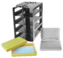 Vertical Freezer Racks for Storage of 25-place Slide Boxes