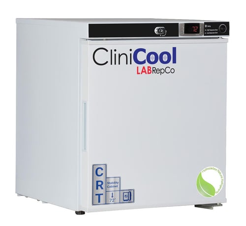 CliniCool Silver Series PRIME 1 Cu. Ft. Free Standing Undercounter Solid Door Controlled Room Temperature Cabinet