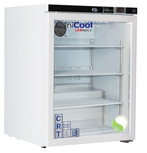 CliniCool Silver Series PRIME 4.6 Cu. Ft. Free Standing Glass Door Undercounter Controlled Room Temperature Cabinet