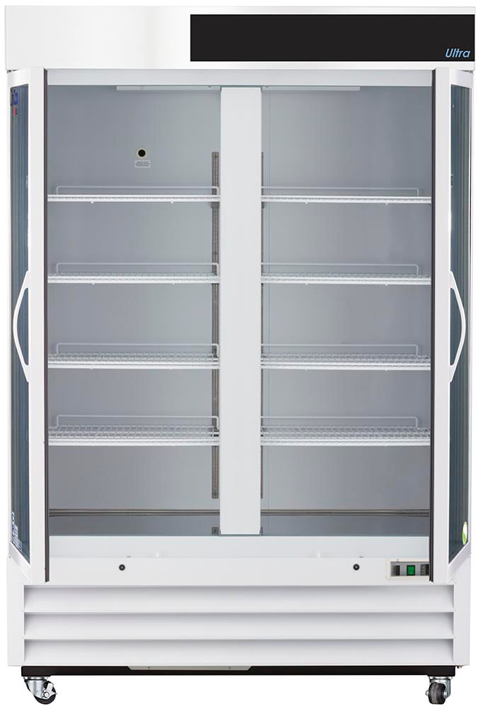 CliniCool Ultra Series 49 Cu. Ft. Hinged Glass Door Controlled Room Temperature Cabinet Interior