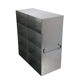Upright Freezer Rack for 5ml Centrifuge Tube Boxes (67mm High) - Rack Only (2 Boxes Deep x 4 Boxes High)
