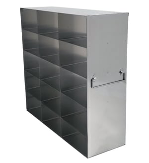 Upright Freezer Rack for 5ml Centrifuge Tube Boxes (67mm High) - Rack Only (3 Boxes Deep x 5 Boxes High)