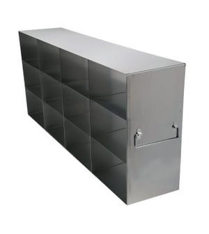 Upright Freezer Rack for 5ml Centrifuge Tube Boxes (67mm High) - Rack Only (4 Boxes Deep x 3 Boxes High)